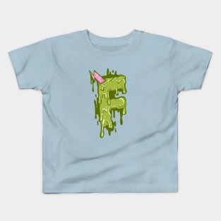 Melted Letter F Kids T-Shirt